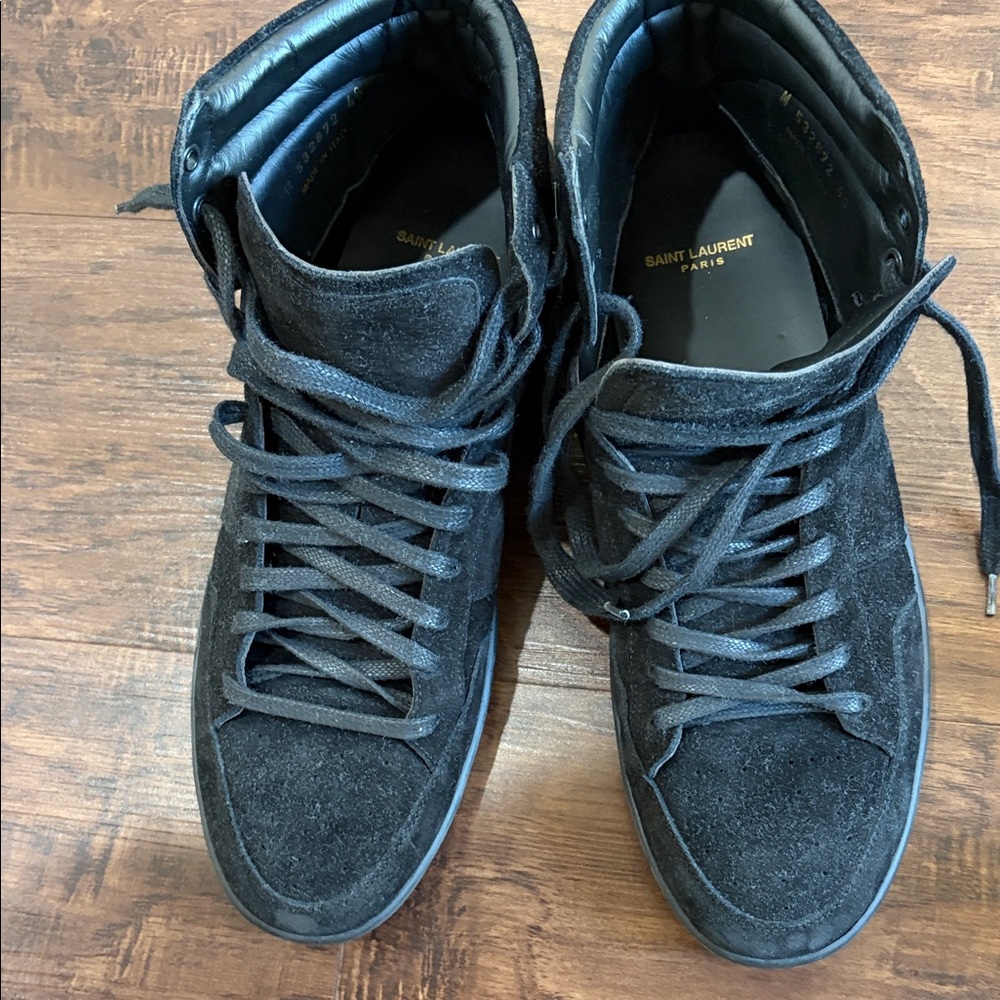 Saint Laurent Men's Black Suede Sneakers